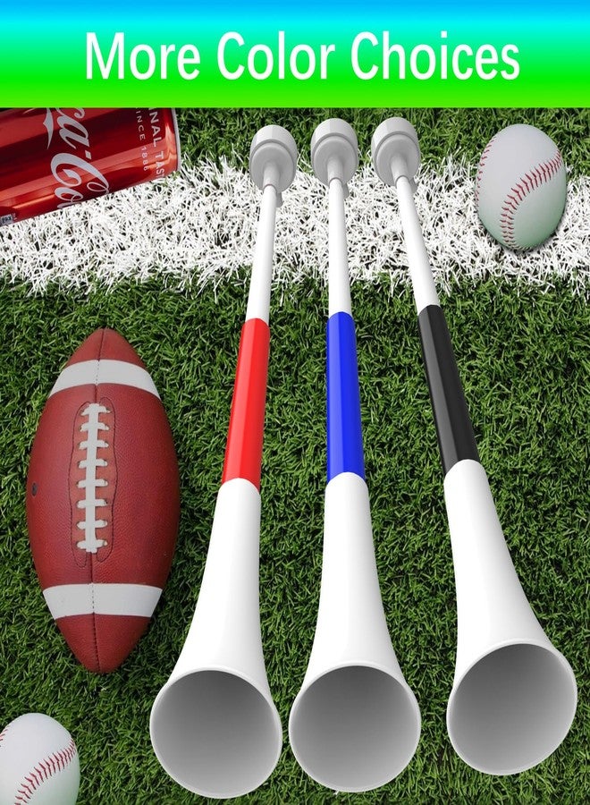Ouffun Collapsible Stadium Horn 24 inch Vuvuzelas Soccer Horn Blow Horn Trumpet Noise Maker Loud Sound for All Kinds of Sporting Events, Birthday Parties, Football Games, Celebrations (White+Red+White) - Image 4
