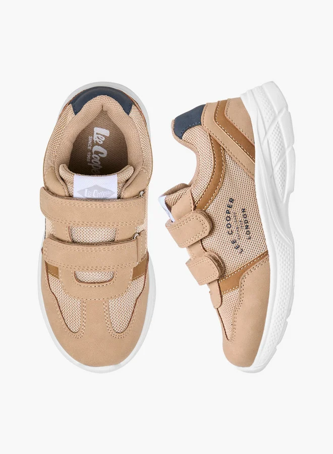 Lee Cooper Boys' Panelled Sneakers with Hook and Loop Closure