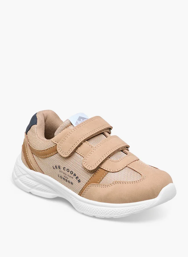 Lee Cooper Boys' Panelled Sneakers with Hook and Loop Closure