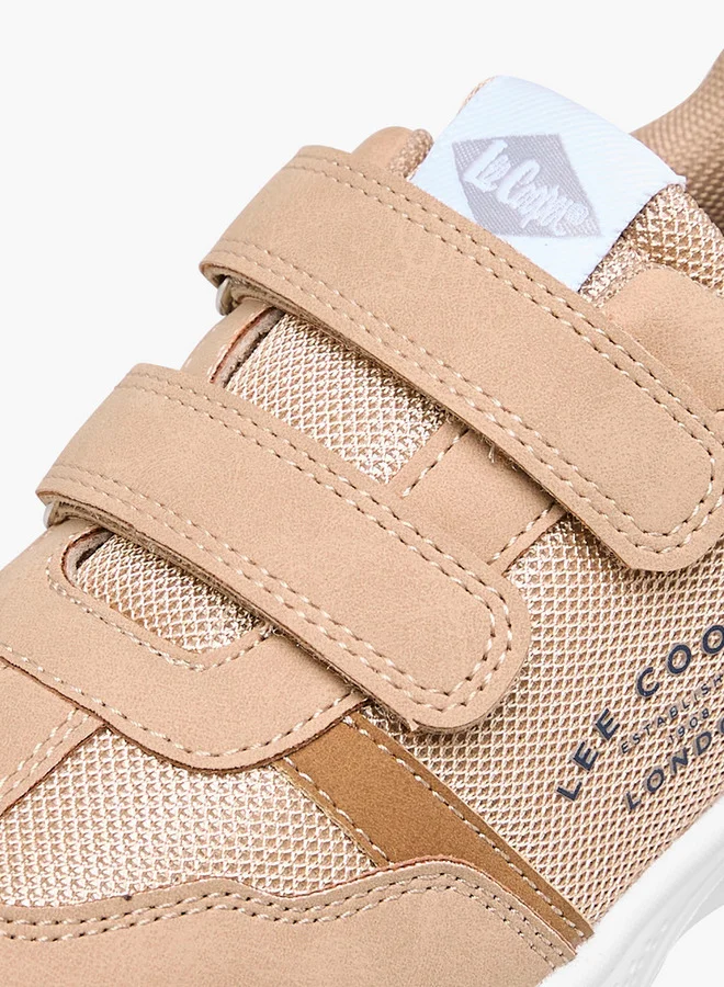 Lee Cooper Boys' Panelled Sneakers with Hook and Loop Closure