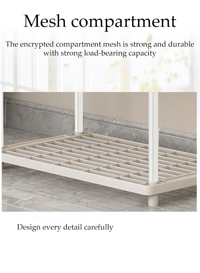 DUNISO Storage Shelf, 4-Layers Multifunctional Storage Rack Shelving Unit for Living Room, Bathroom, Balcony, Kitchen, Garden(White ) - Image 5