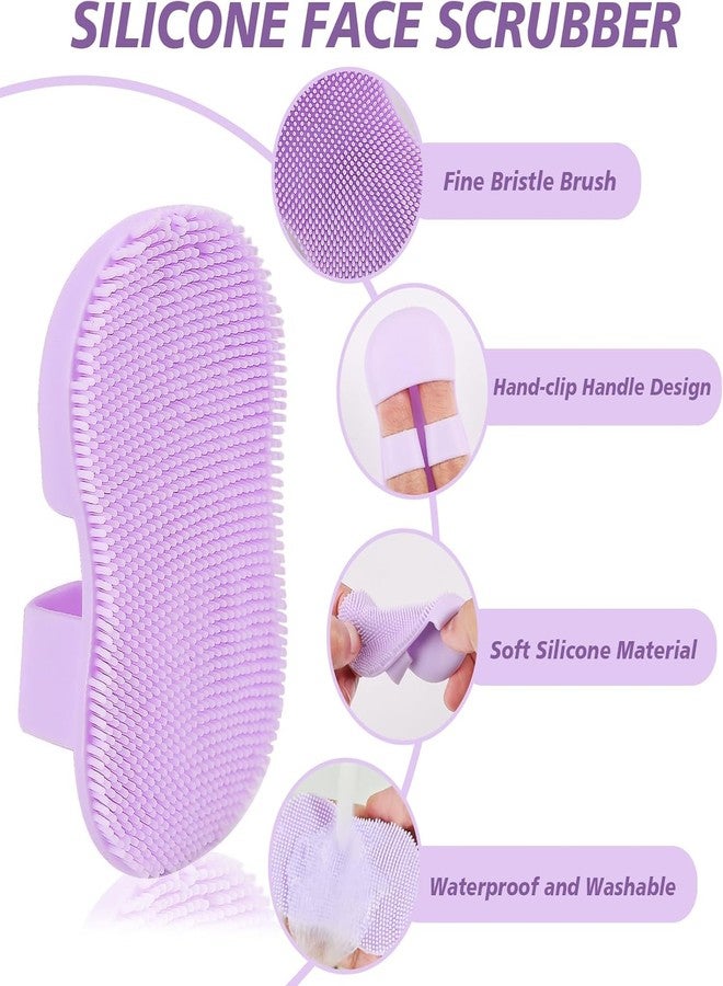 Houvida Silicone Face Scrubber Brush - Pore Cleaning Facial Brush for Men & Women - Gentle Face Cleaning Brush & Silicone Pore Brush for Deep Cleansing & Bathing, (Pack of 2, Multicolour) - Image 4