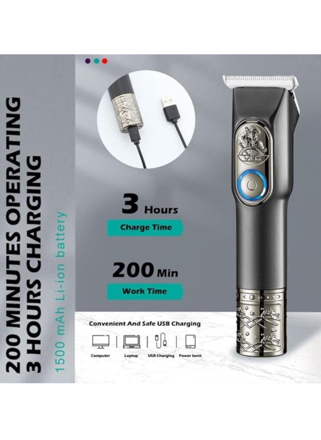 Generic VGR V-963 Professional Rechargeable Cordless Beard Hair Trimmer Kit with Dual Motor, 3 Guide Combs Brush USB Cord for Men, Family or Pets 0mm Bald Head Clipper Runtime: 200 min 1500 mAh Li-ion Battery  - Image 3