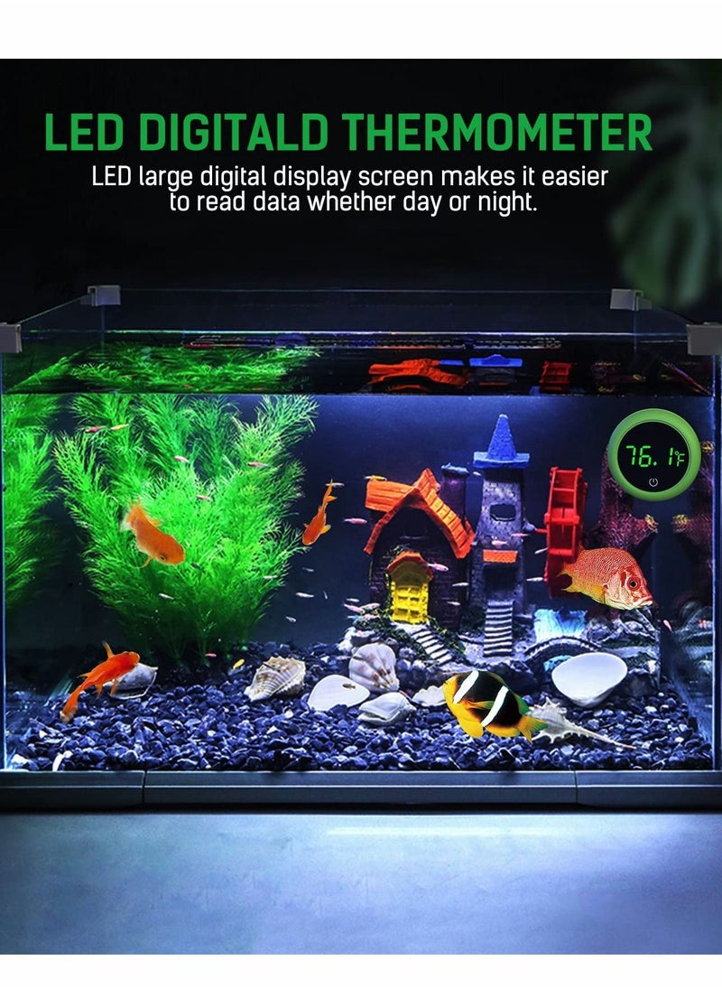 Excefore - LED Aquarium Thermometer, 5S Refresh Speed Touch Screen Fish Tank Accurate Temperature Sensor, Wide Range of Displayed, Energy-Saving & Stick-on Thermometer for Aquariums, Glass Containers - Image 1