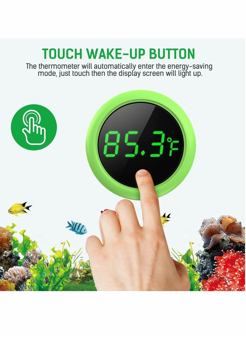 Excefore - LED Aquarium Thermometer, 5S Refresh Speed Touch Screen Fish Tank Accurate Temperature Sensor, Wide Range of Displayed, Energy-Saving & Stick-on Thermometer for Aquariums, Glass Containers - Image 1