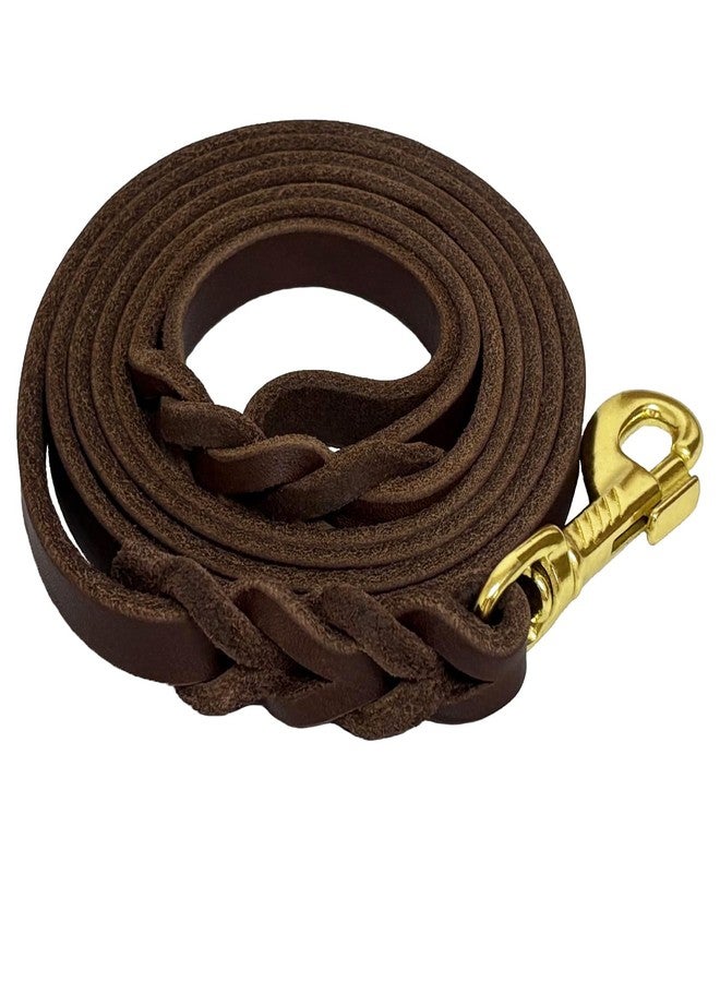 leadfar Leather Dog Leash 6ft x 1/2'', Heavy Duty Braided Dog Leashes with Rotating Clasp, Genuine Handmade Leather Dog Training Leash for Small Medium Dogs - Image 1
