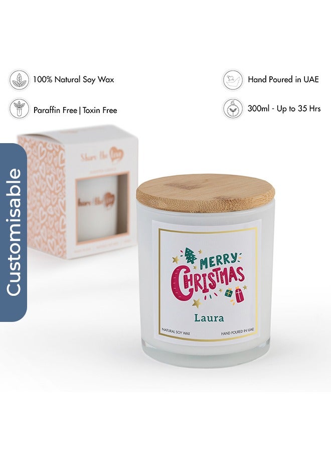 Share the Love Personalised Assorted Color Merry Christmas Soy Scented Candle - Image 2