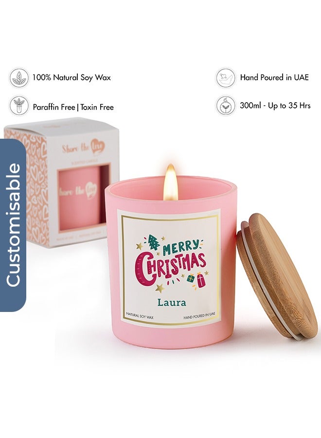 Share the Love Personalised Assorted Color Merry Christmas Soy Scented Candle - Image 3
