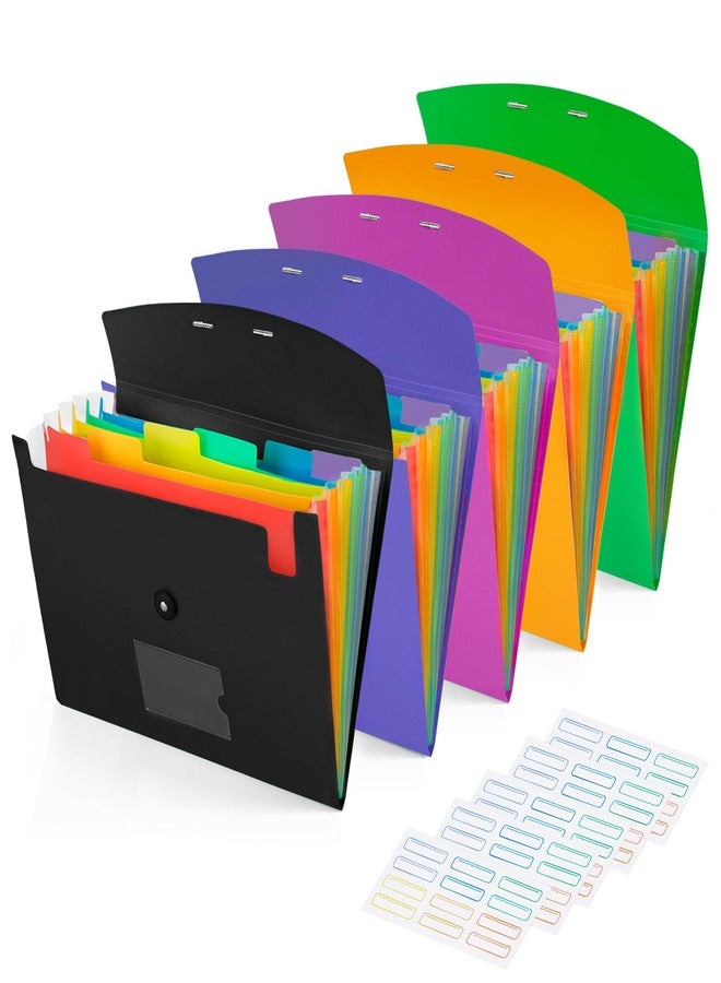 CASAON 5 Pack 7-Pockets Expanding File Folder Accordion File Organizer, A4 Letter Size Paper Document Receipt Holder for School Office Supplies - Image 1
