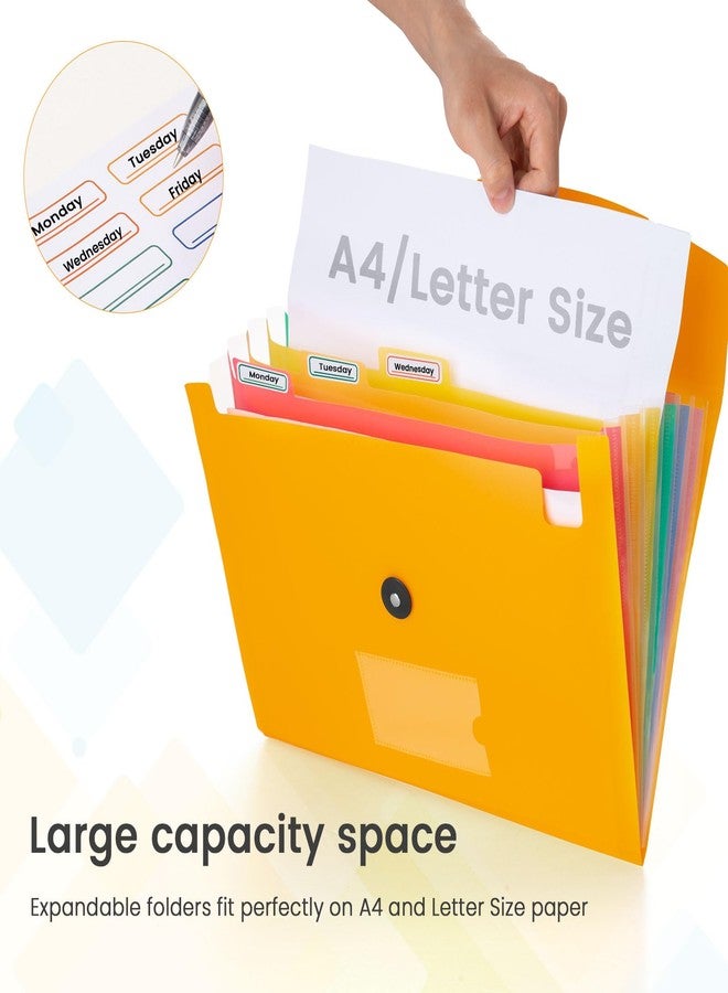 CASAON 5 Pack 7-Pockets Expanding File Folder Accordion File Organizer, A4 Letter Size Paper Document Receipt Holder for School Office Supplies - Image 5