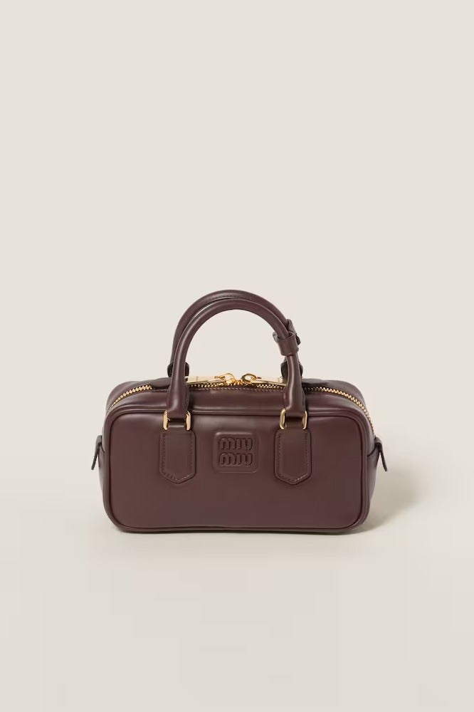 Miu Miu Miu Arcadie leather bag  Women's Bag, Women's Tote Bag, Women's Shoulder Bag, Women's Cross body Bag, Women's Handbag, Coffee-Brown - Image 1