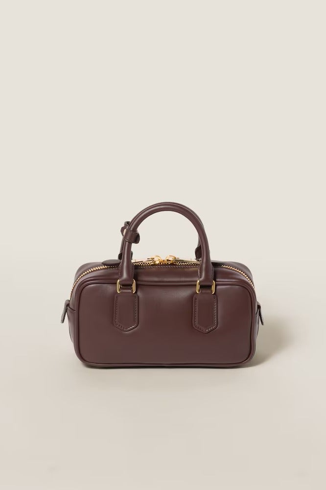 Miu Miu Miu Arcadie leather bag  Women's Bag, Women's Tote Bag, Women's Shoulder Bag, Women's Cross body Bag, Women's Handbag, Coffee-Brown - Image 4
