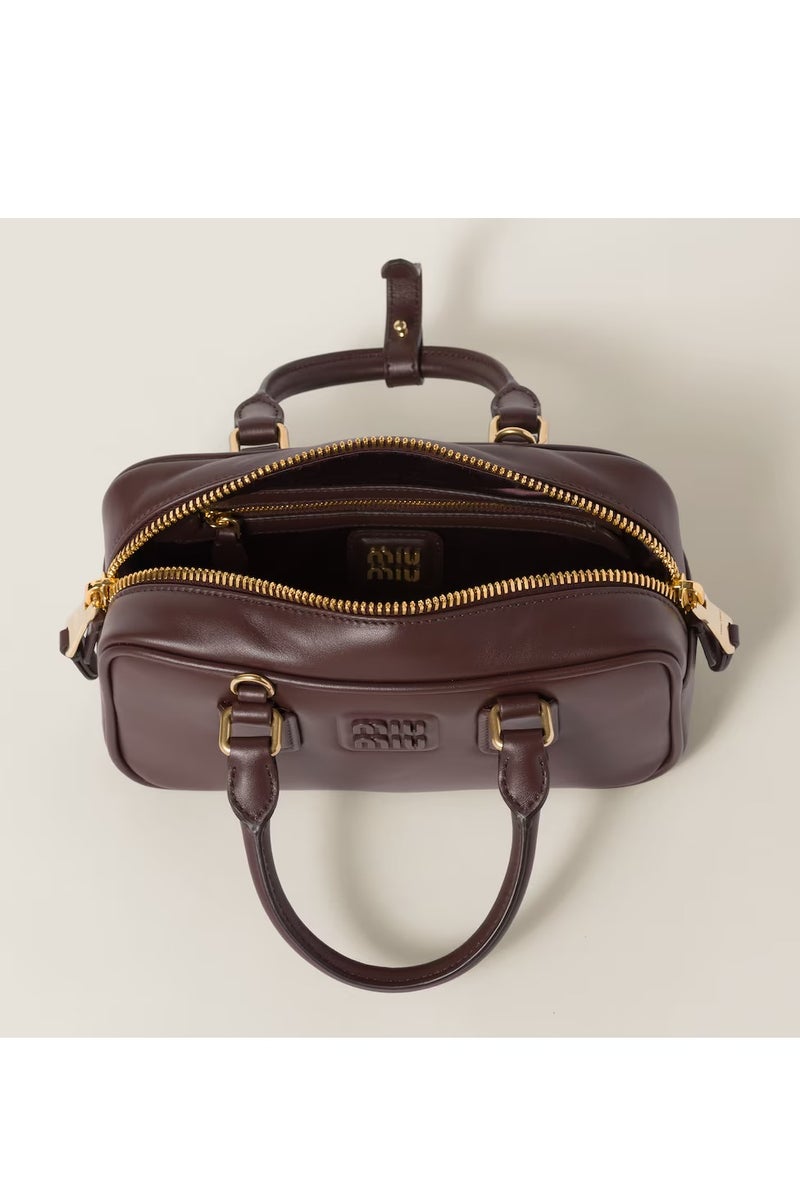Miu Miu Miu Arcadie leather bag  Women's Bag, Women's Tote Bag, Women's Shoulder Bag, Women's Cross body Bag, Women's Handbag, Coffee-Brown - Image 5