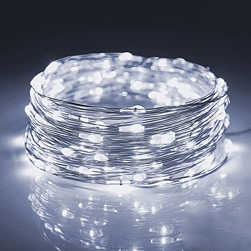 WATERGLIDE 24 Pack Fairy Lights Battery Operated (Included), 7 ft 20 LED Mini String Lights, Waterproof Silver Wire Firefly Starry Lights for DIY Wedding Christmas Party Mason Jars Decor, Cool White - Image 4