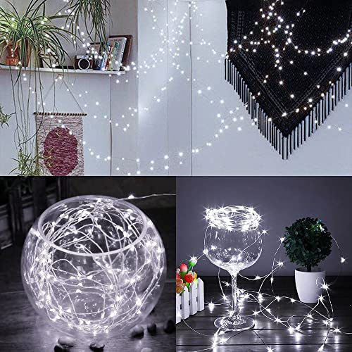 WATERGLIDE 24 Pack Fairy Lights Battery Operated (Included), 7 ft 20 LED Mini String Lights, Waterproof Silver Wire Firefly Starry Lights for DIY Wedding Christmas Party Mason Jars Decor, Cool White - Image 5
