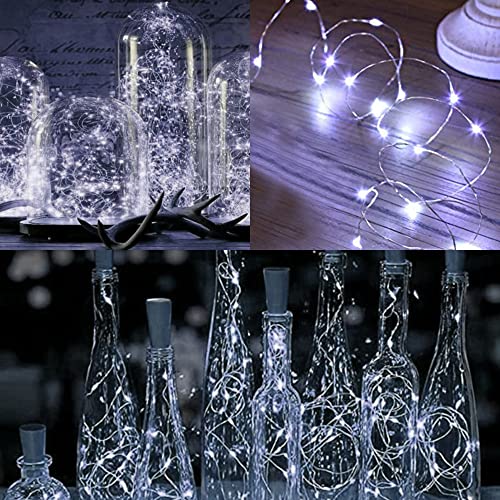 WATERGLIDE 24 Pack Fairy Lights Battery Operated (Included), 7 ft 20 LED Mini String Lights, Waterproof Silver Wire Firefly Starry Lights for DIY Wedding Christmas Party Mason Jars Decor, Cool White - Image 3