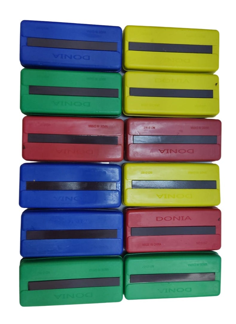 Donia Pack of 12 Magnetic Blackboard Eraser Random Colors  - Image 3