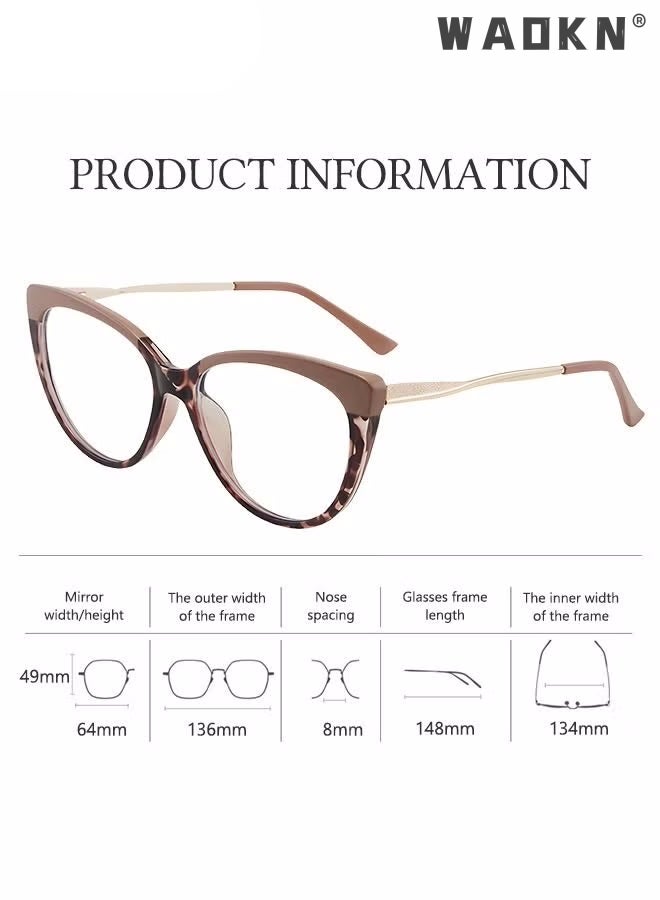 WAOKN Women's Blue Light Blocking Glasses Blue Light Filter Computer Reading Gaming TV Phones Cat Eye Eyeglasses Fashion Anti Eyestrain Headache Eyewear - Image 3