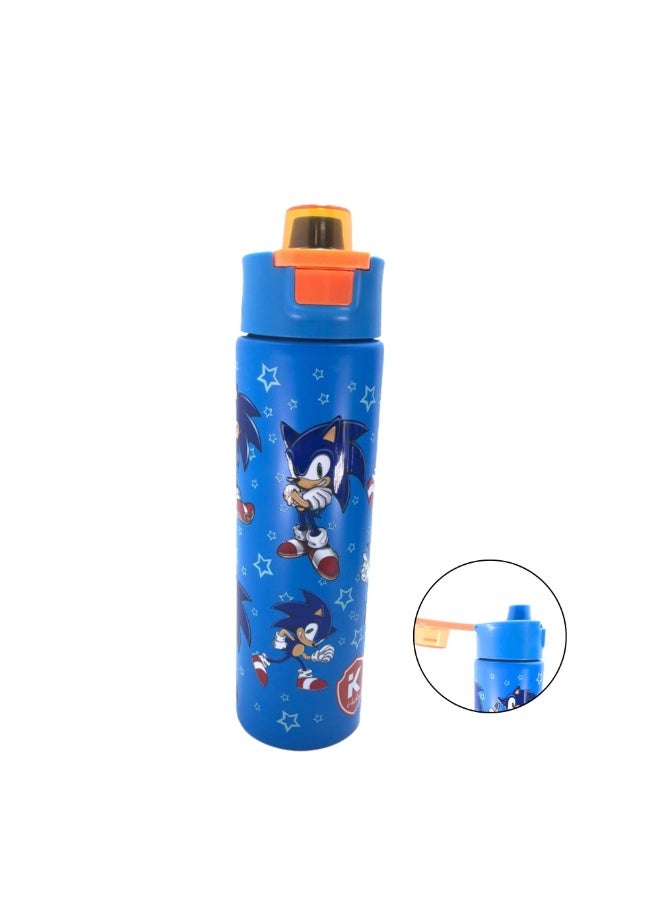 i-kola BLUE SC 520 ML Kids Water Bottle for School | BPA-Free Stainless Steel Water Bottle for Boys & Girls | Leakproof, Unbreakable, Easy to Drink, Quick Open Lock (TS-9200 BS 4) - Image 1