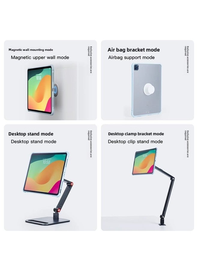 For IPad Pro11/12.9 Inch Magsafe Magnetic Tablet Protective Case Mini7 Protective Case Air7/6-Color:Pen Tray Model - Gray And White Frame 【four-sided Airbags To Prevent Falls + Hardened To Prevent B  - Image 3