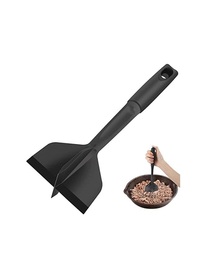 Excefore Chopper, Hamburger Chopper, Premium Heat Nylon Resistant Meat Masher, Professional Ground Beef Smasher, Meat Chopper for Ground Beef, Turkey, Meat, Potato Masher Utensil, Black - Image 2