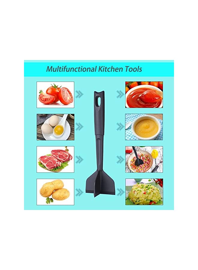 Excefore Chopper, Hamburger Chopper, Premium Heat Nylon Resistant Meat Masher, Professional Ground Beef Smasher, Meat Chopper for Ground Beef, Turkey, Meat, Potato Masher Utensil, Black - Image 3