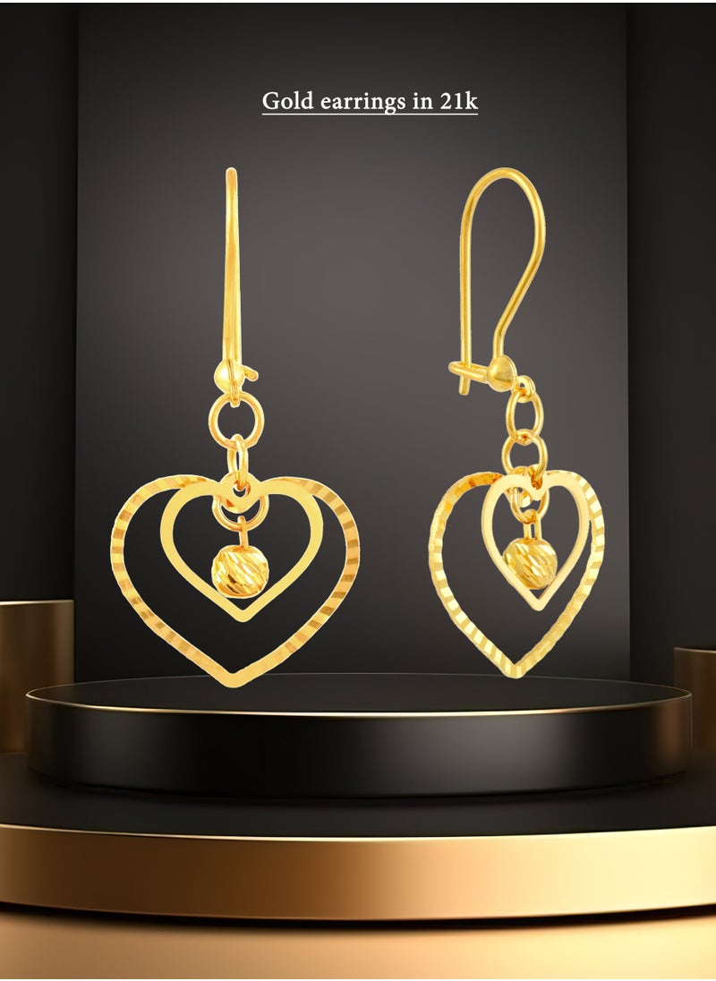 BAFLEH JEWELLERY - Gleaming 21k Gold Earrings for a Touch of Luxury - Image 1