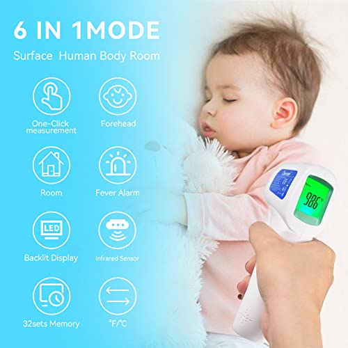 Berrcom مقياس حرارة بيريكوم الرقمي غير التلامسي بالأشعة تحت الحمراء لجبين الأطفال والرضع والبالغين 3 في 1 لفحص الحمى مسدس حرارة للأطفال - Image 4