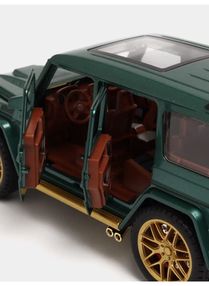 1:24 Scale Compatible with Mercedes AMG G 63 Diecast Car, Zinc Alloy Pull Back Toy Car with Sound and Light, Openable Doors for Kids and Adults (Green) - Image 5