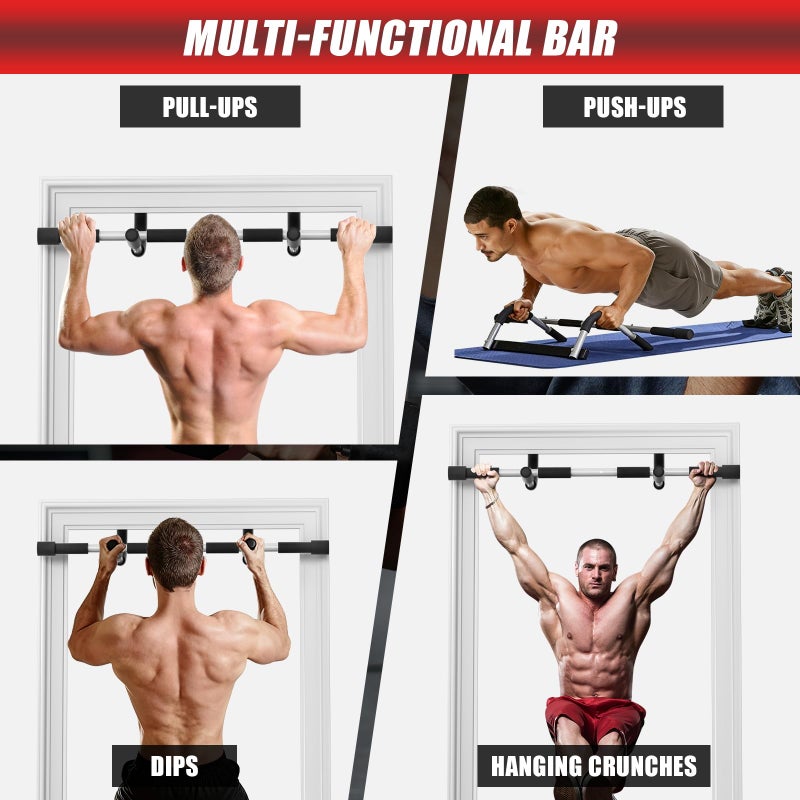 Esakoya Pull Up Bar for Doorway, Portable Pull-up Bar for Strength Training, Body Fitness Workout Bar With Thickened Steel, Indoor Chin-Up Bar&Upper Body Workout Bar Fitness Trainer for Home and Gym - Image 4