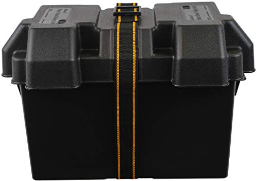 attwood 9067-1 Heavy-Duty Acid-Resistant Power Guard Series 27 Vented Marine Boat Battery Box, Black - Image 1