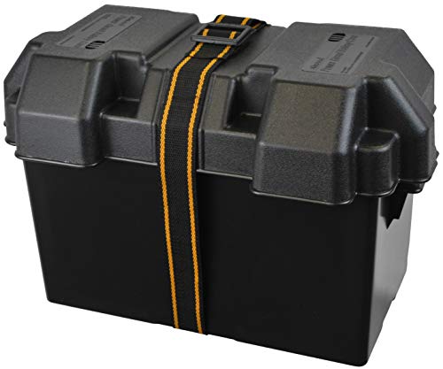 attwood 9067-1 Heavy-Duty Acid-Resistant Power Guard Series 27 Vented Marine Boat Battery Box, Black - Image 3