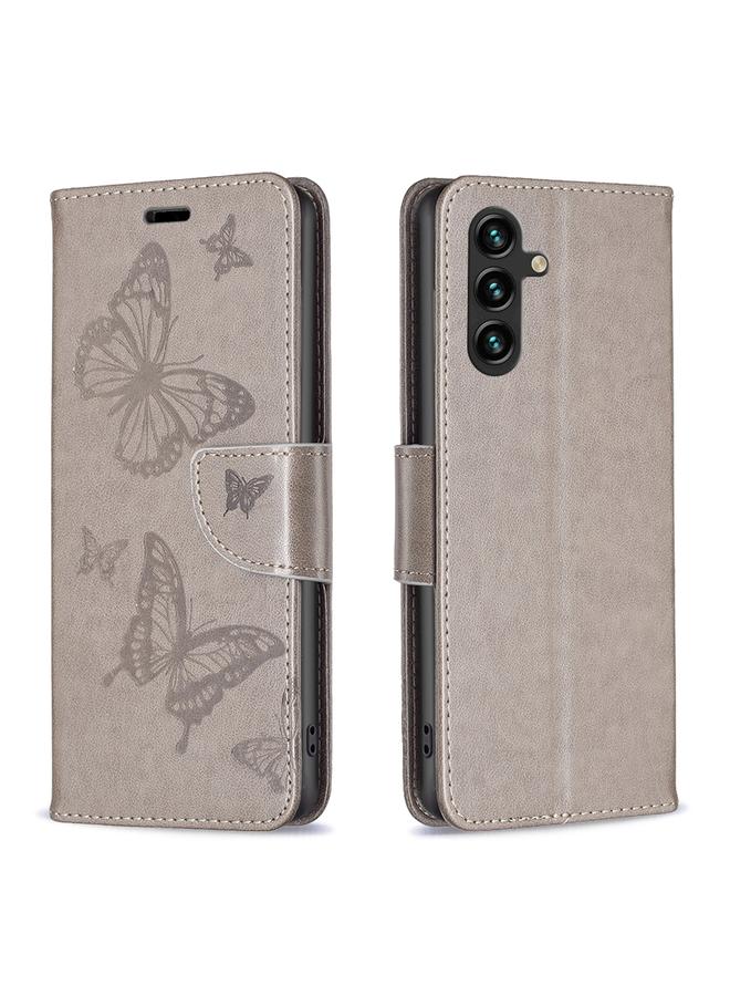 اس-توب جراب هاتف جلدي لهاتف Samsung Galaxy A35 بنقشة فراشتين - Image 1