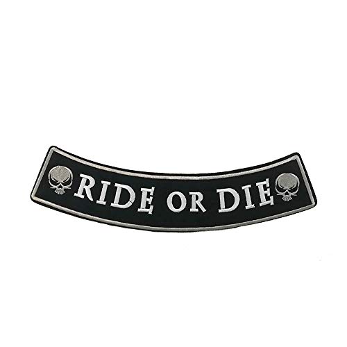 Cute-Patch Ride or DIE Large Motorcycle MC Embroidered Iron On Sew On Patch for Biker Vest - Image 1