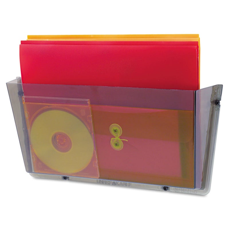 Deflecto Unbreakable DocuPocket, Wall File Organizer, Letter Size, Smoke, Single Pocket, 14.5" x 3" x 6.5" (63202) - Image 2
