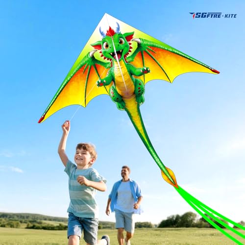 SGftre 3 Piece Set Butterfly Delta Octopus Kites for Kids and AdultsEasy to Fly for Outdoor Adults Children Line Kite for Kids Toy Green Dragon DeltaOctopus Blue 3 - Image 3