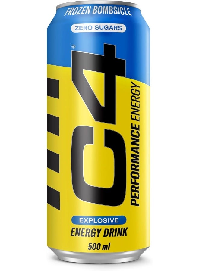 CELLUCOR C4 Pre Workout Energy Drink With Beta-Alanine, Zero Sugar, Carbonated Drink for Strength & Endurance, Frozen Bombsicle Flavor – 12 Pack - Image 4