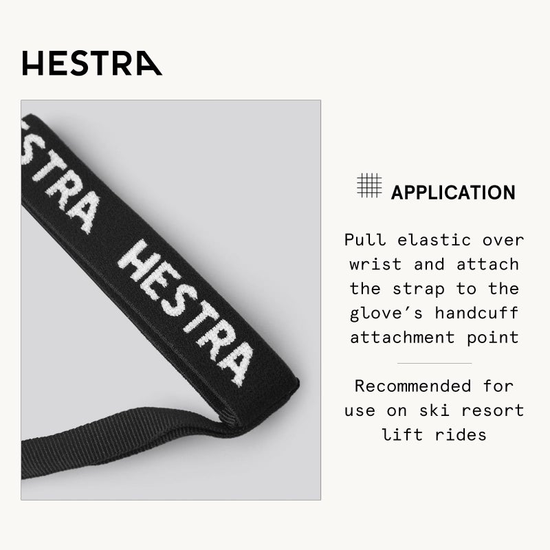 Hestra Men's Elastic Wrist Handcuff Leashes for Skiing & Snowboarding, Adjustable Glove Strap Accessories, Fits Narrow Sizes 8-11 (100/17 mm) - Image 2