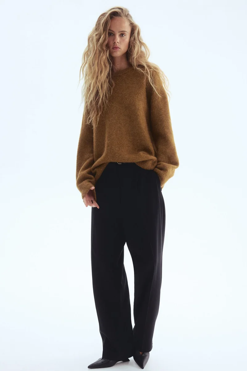 H&M Tailored belted trousers