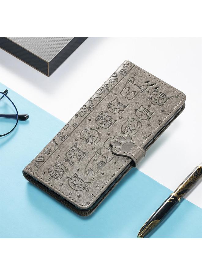 S-TOP Case For OPPO Reno13 Cat and Dog Embossed Leather Phone Case - Image 5