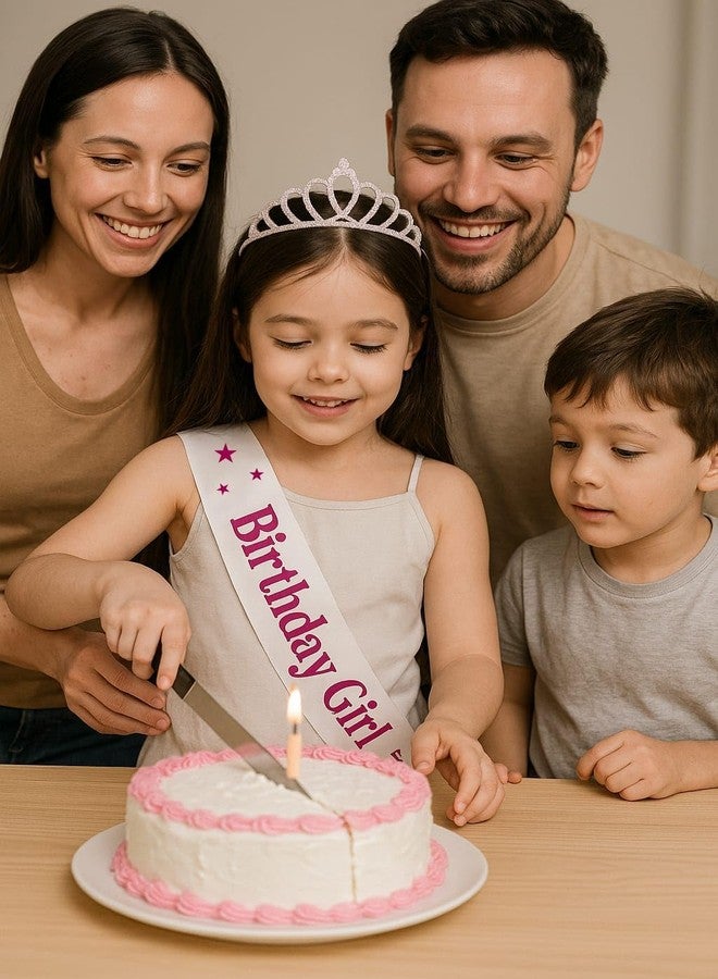 WISHIFY Birthday Sash & Rhinestone Tiara Crown Set for Women & Girls | Satin Birthday Girl Sash with Crown | Party & Photoshoot Accessory - Image 4