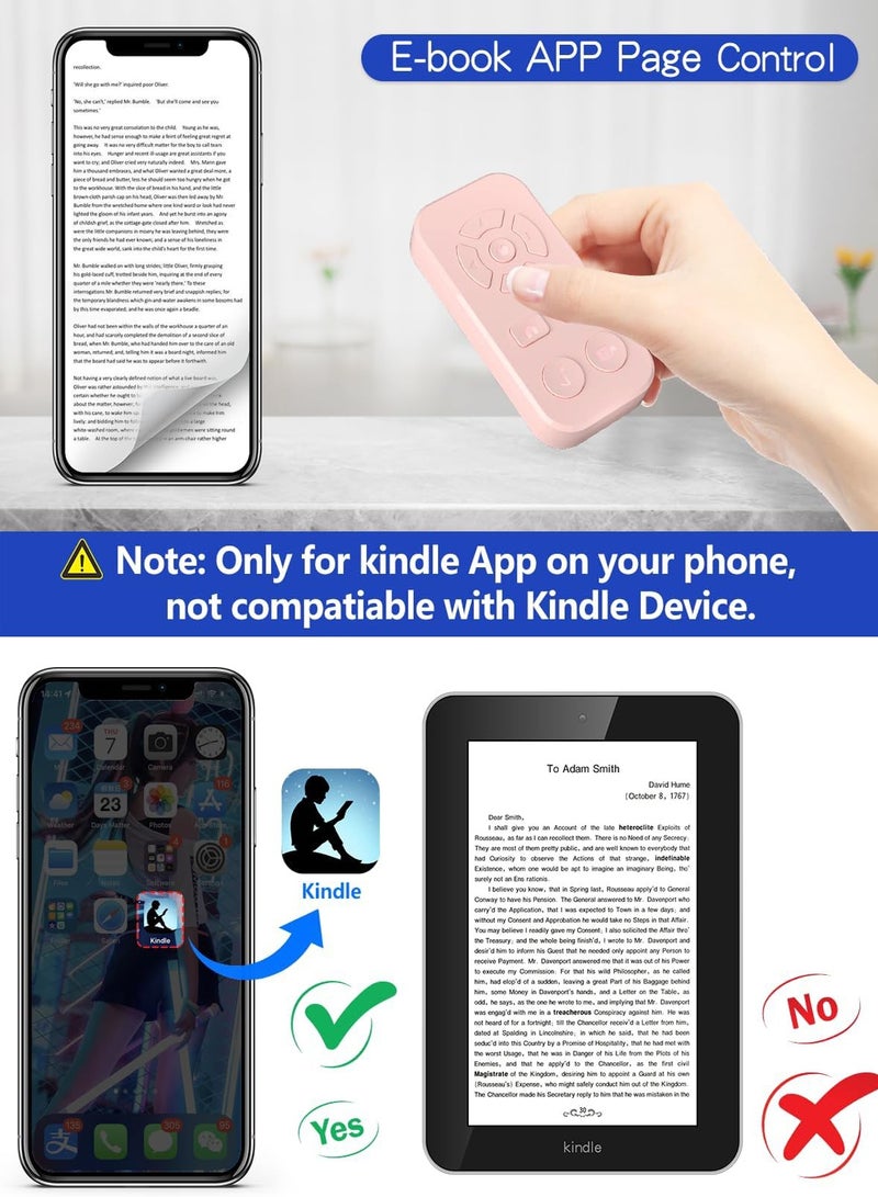 TikTok Smart Counter Scrolling Remote Control (2 Pack) for iPhone and Android Smartphones, Bluetooth Page Turner for Kindle App, Camera Photo and Video Clicker for iPhone, and Samsung Neck Strap Included. - Image 4