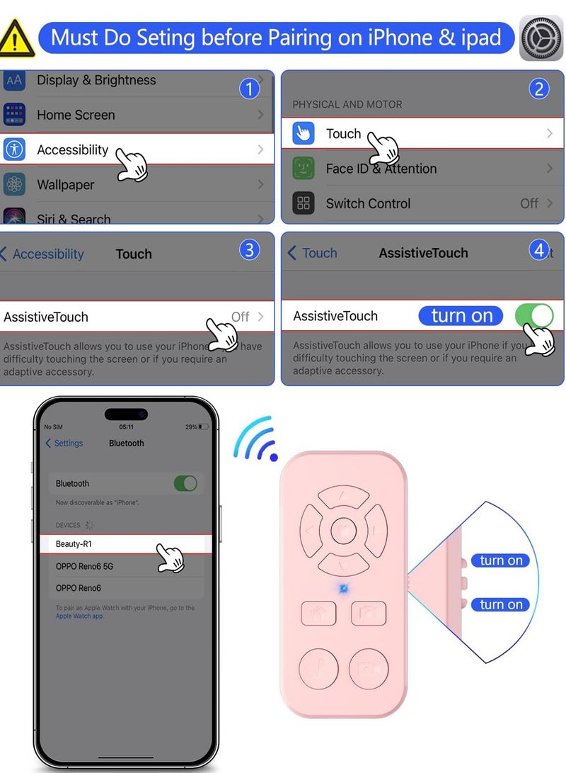 TikTok Smart Counter Scrolling Remote Control (2 Pack) for iPhone and Android Smartphones, Bluetooth Page Turner for Kindle App, Camera Photo and Video Clicker for iPhone, and Samsung Neck Strap Included. - Image 3