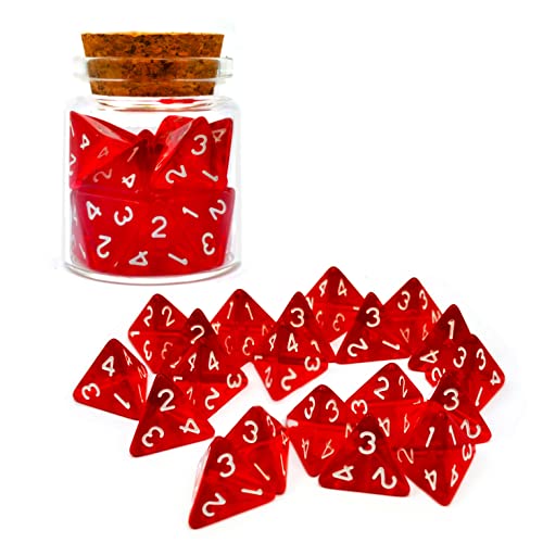 Bescon Standard Sized Transparent Red D4 Dice 20pcs Healing Potion Bottle 20pcs D4 Health Potion for Dungeons and Dragons Accessory - Image 5