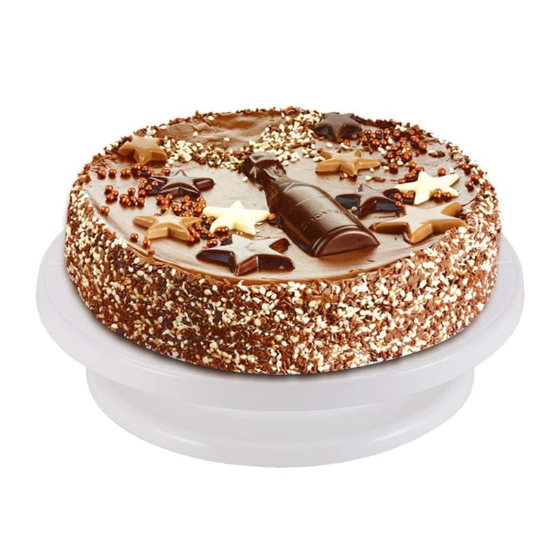 Dkriva® Cake Decorating Rotating Cake Turntable Revolving Cake Stand Sugar Craft, 28cm, Cake Tools Decorating 360° Round Easy Rotate Stand Baking Tools for Cookies and Cupcake (Multi Colour) - Image 5