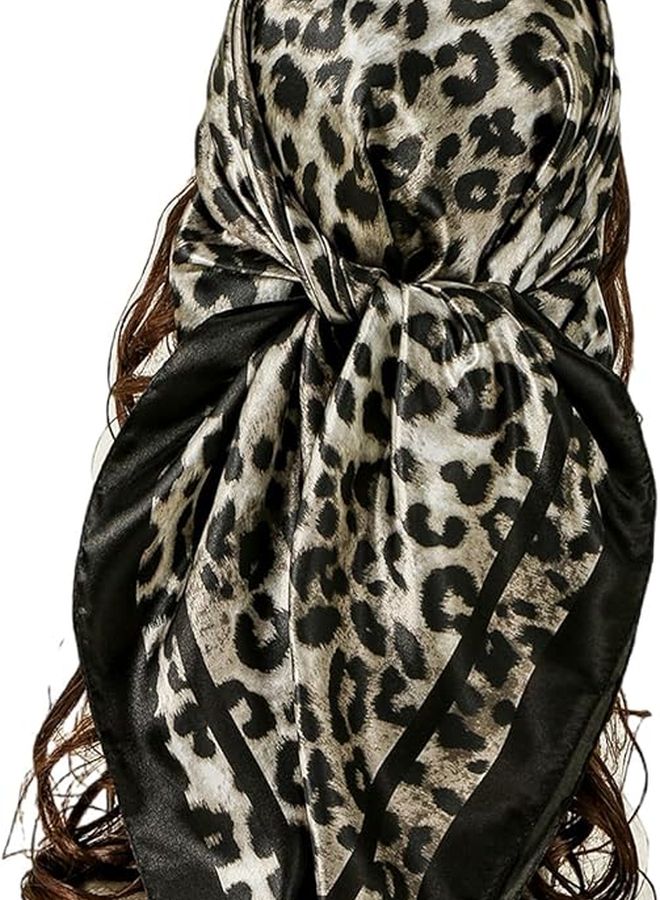 Black Animal Print Sun Protective Lightweight Shawl Scarf For Beach Festivals - Image 2