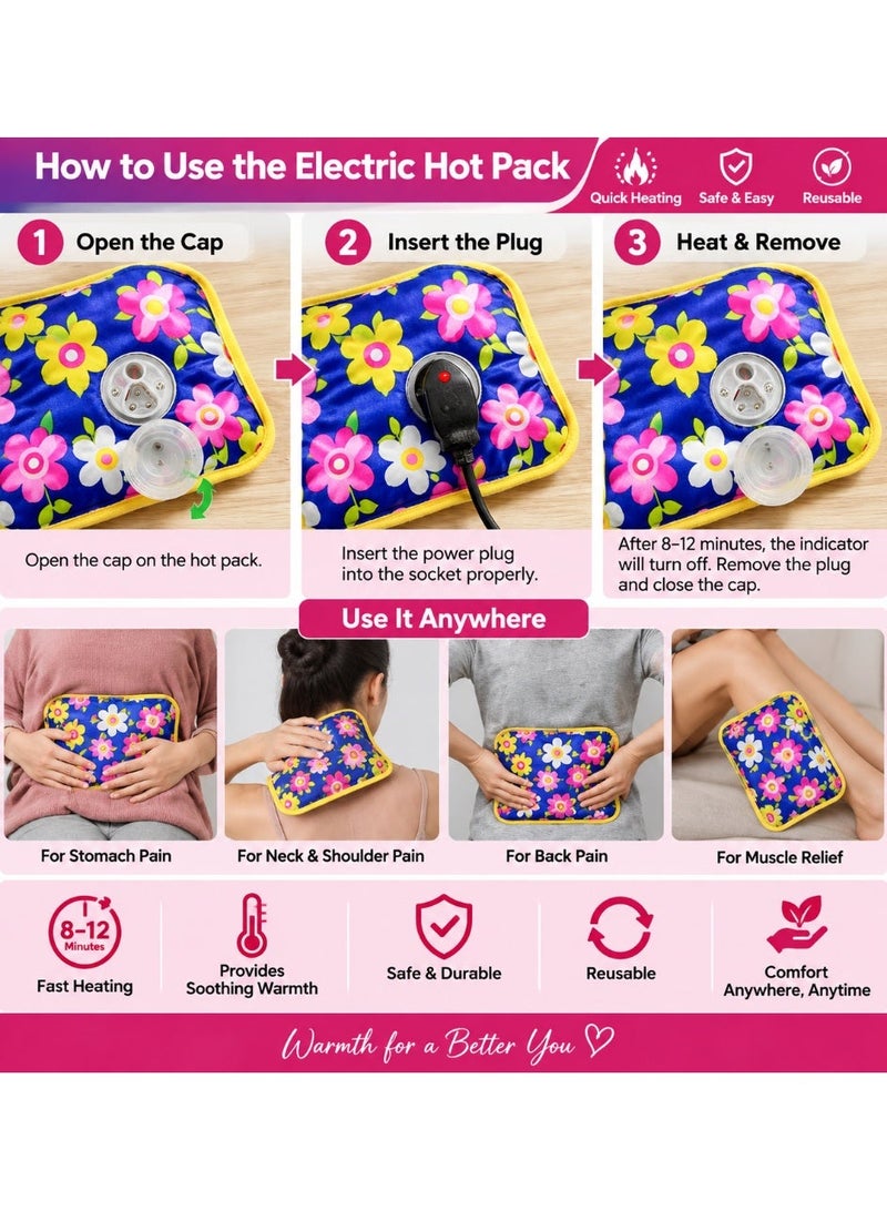 vsell24 (1 Piece)Rechargeable Electric Hot Gel Pouch Heating Pad – Portable Warm Therapy Pad for Pain Relief, Muscle Cramps, Back, Neck & Joint Comfort - Image 2