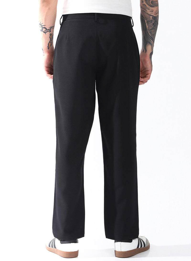 Hubberholme Men Relaxed Fit Wrinkle Free Wash Pleated Korean Pants - Image 3
