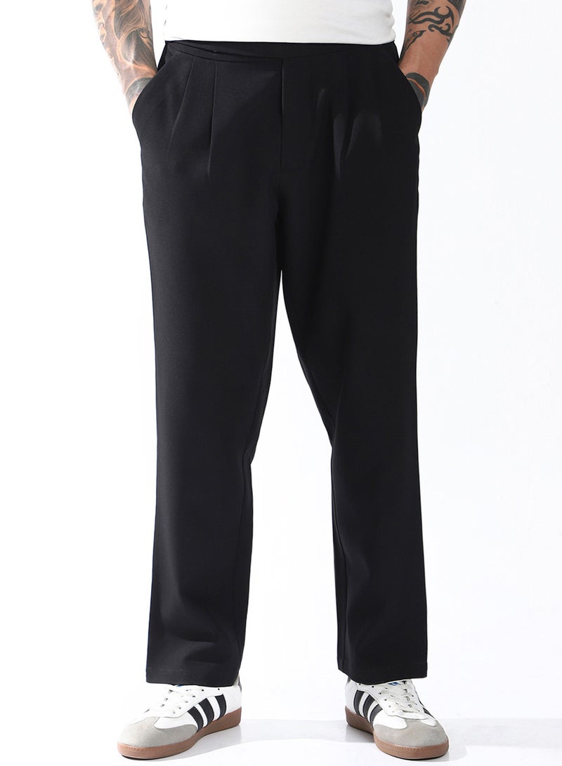 Hubberholme Men Relaxed Fit Wrinkle Free Wash Pleated Korean Pants - Image 5