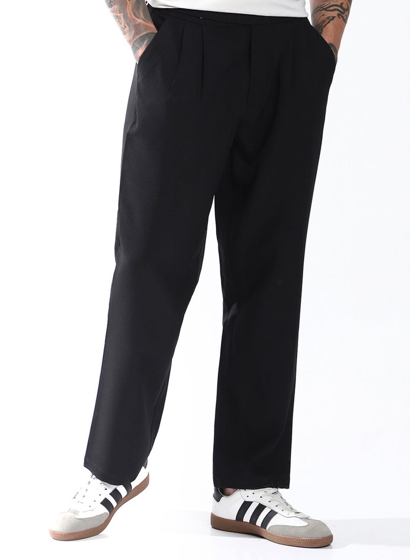 Hubberholme Men Relaxed Fit Wrinkle Free Wash Pleated Korean Pants - Image 2